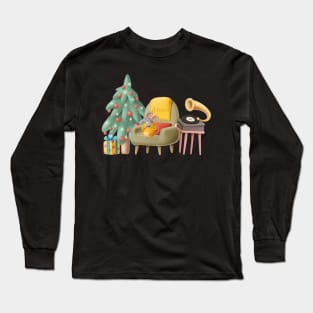 Christmas Holiday Snowglobe Mouse Long Sleeve T-Shirt